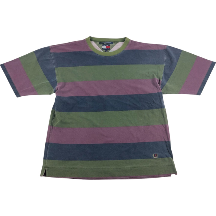 90'S Tommy Hilfiger Short Sleeve Striped T-Shirt Men's XL Vintage cotton Khaki type Vintage Second Hand