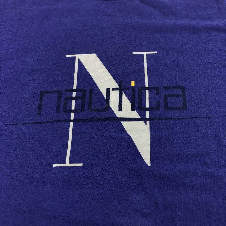 90'S Nautica Short Sleeve Logo T-Shirt Made in USA Men's Medium Vintage cotton purple type Vintage Second Hand