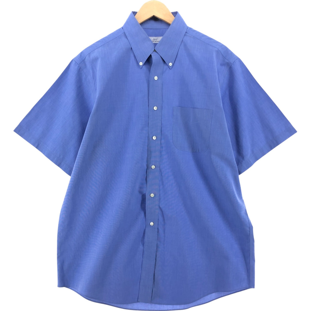 Brooks Brothers 346 short sleeve button-down shirt, men's size L cotton blue type Vintage Second Hand