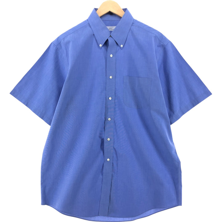 Brooks Brothers 346 short sleeve button-down shirt, men's size L cotton blue type Vintage Second Hand