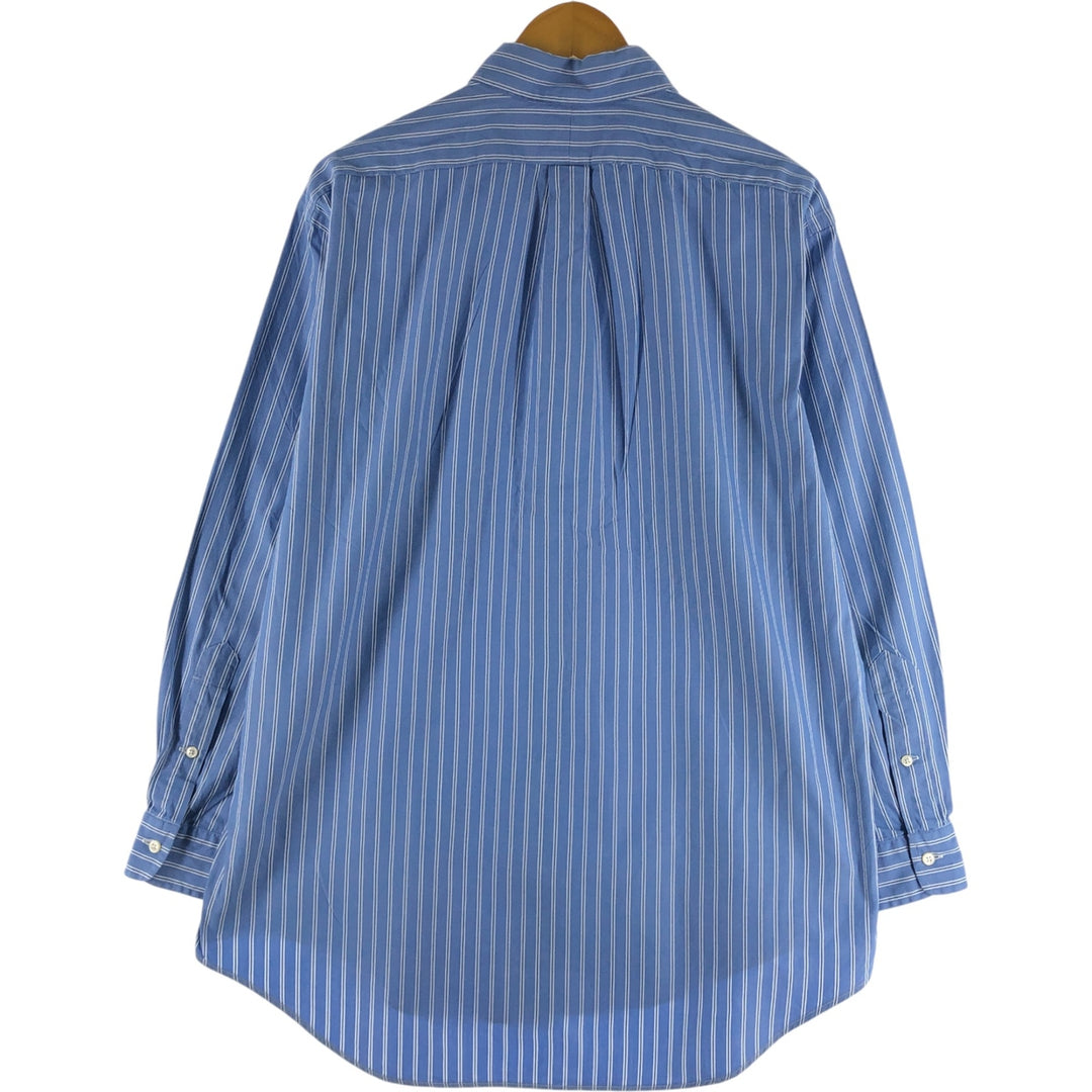 Ralph Lauren YARMOUTH Long Sleeve Button-Down Striped Shirt, Men's Size L cotton Blue type light blue Vintage Second Hand