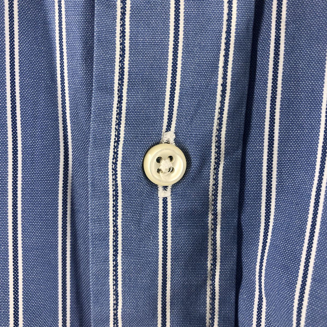 Ralph Lauren YARMOUTH Long Sleeve Button-Down Striped Shirt, Men's Size L cotton Blue type light blue Vintage Second Hand