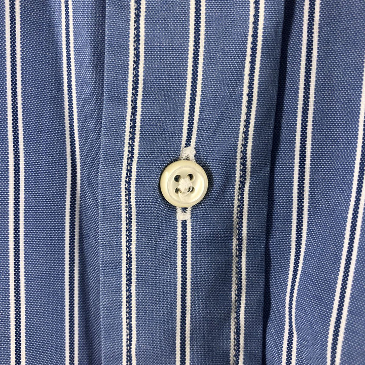 Ralph Lauren YARMOUTH Long Sleeve Button-Down Striped Shirt, Men's Size L cotton Blue type light blue Vintage Second Hand