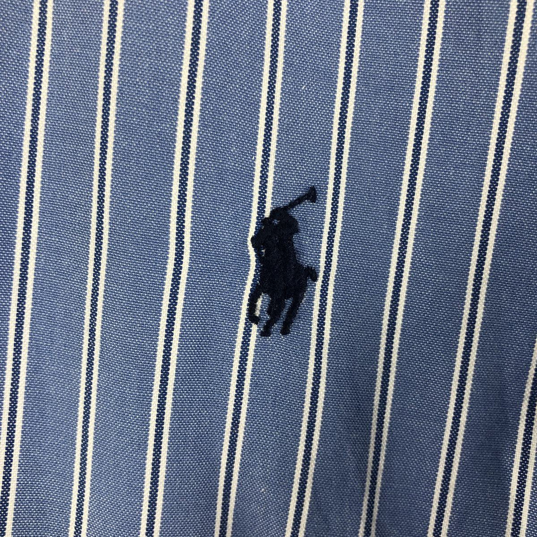 Ralph Lauren YARMOUTH Long Sleeve Button-Down Striped Shirt, Men's Size L cotton Blue type light blue Vintage Second Hand