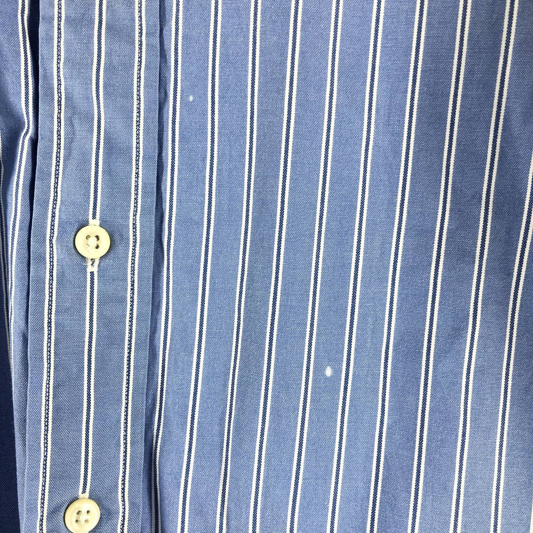 Ralph Lauren YARMOUTH Long Sleeve Button-Down Striped Shirt, Men's Size L cotton Blue type light blue Vintage Second Hand