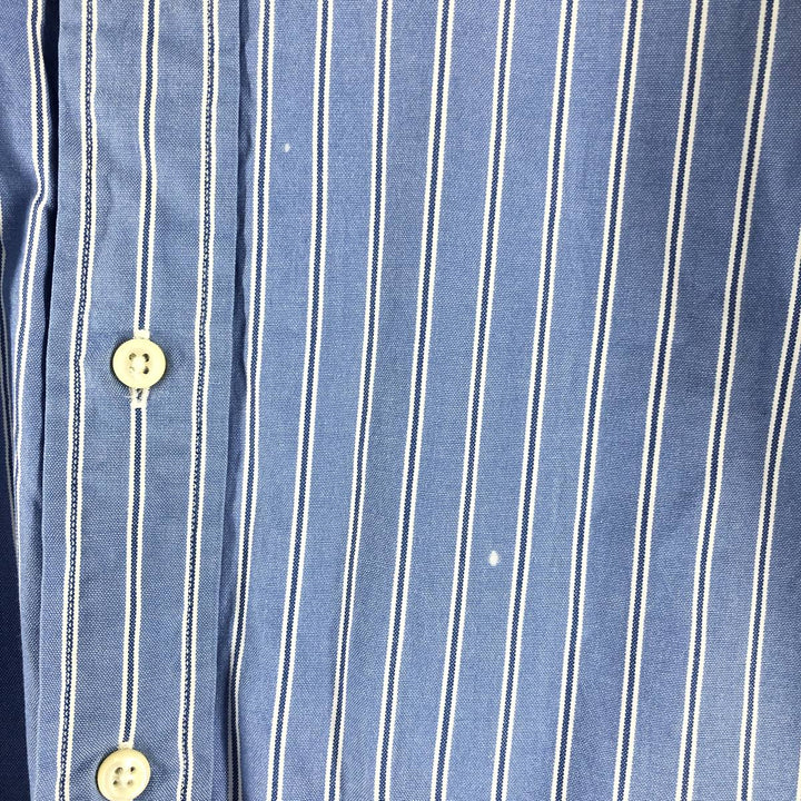 Ralph Lauren YARMOUTH Long Sleeve Button-Down Striped Shirt, Men's Size L cotton Blue type light blue Vintage Second Hand
