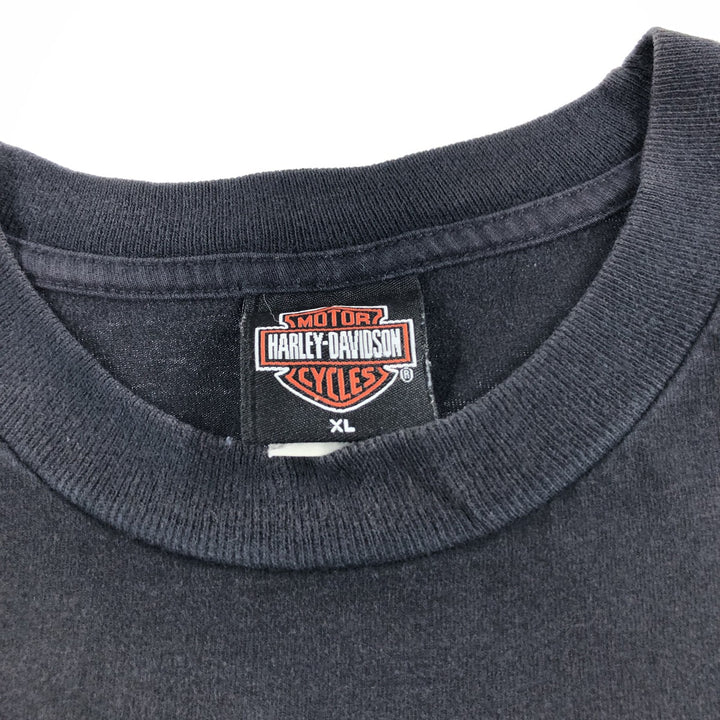 00'S Harley-Davidson Motorcycle Bike T-shirt Made in USA Men's XL cotton black type Vintage Second Hand