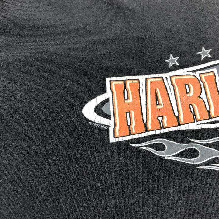 00'S Harley-Davidson Motorcycle Bike T-shirt Made in USA Men's XL cotton black type Vintage Second Hand