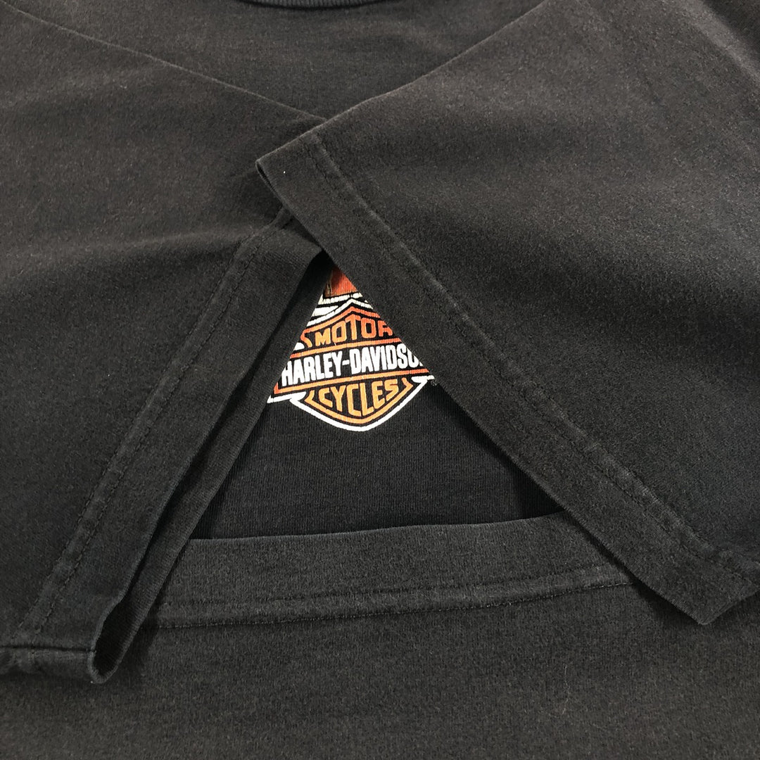00'S Harley-Davidson Motorcycle Bike T-shirt Made in USA Men's XL cotton black type Vintage Second Hand