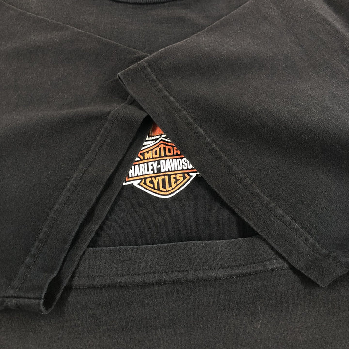 00'S Harley-Davidson Motorcycle Bike T-shirt Made in USA Men's XL cotton black type Vintage Second Hand