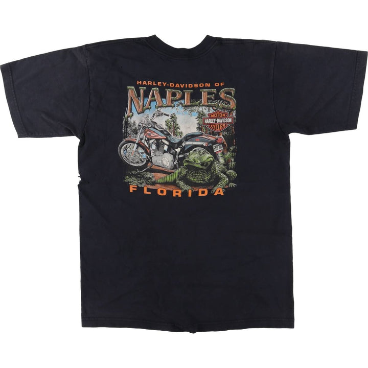 00'S Harley-Davidson Motorcycle Bike T-shirt Made in USA Men's L size cotton black type Vintage Second Hand