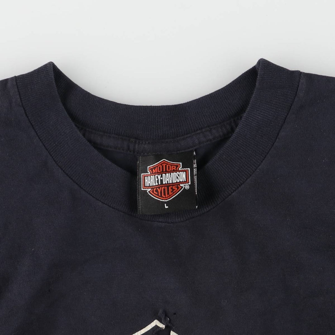 00'S Harley-Davidson Motorcycle Bike T-shirt Made in USA Men's L size cotton black type Vintage Second Hand