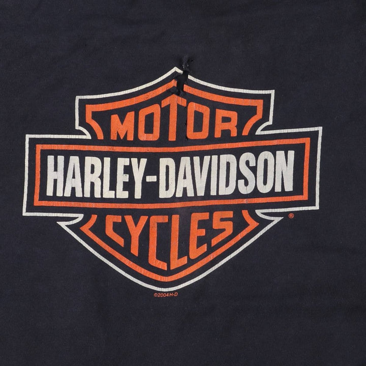 00'S Harley-Davidson Motorcycle Bike T-shirt Made in USA Men's L size cotton black type Vintage Second Hand