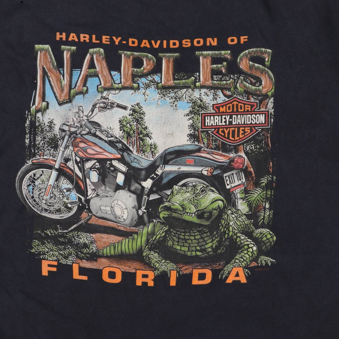 00'S Harley-Davidson Motorcycle Bike T-shirt Made in USA Men's L size cotton black type Vintage Second Hand