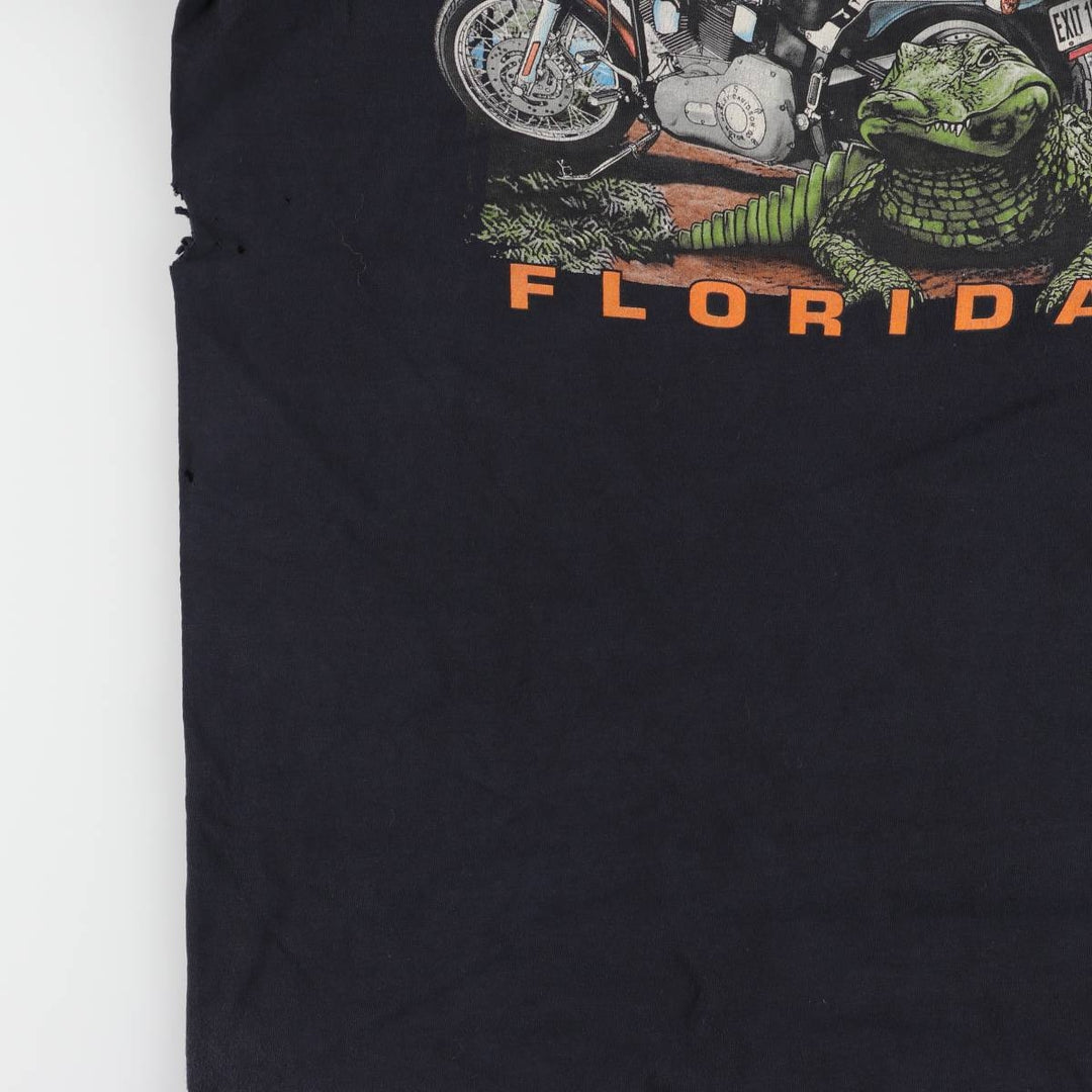 00'S Harley-Davidson Motorcycle Bike T-shirt Made in USA Men's L size cotton black type Vintage Second Hand