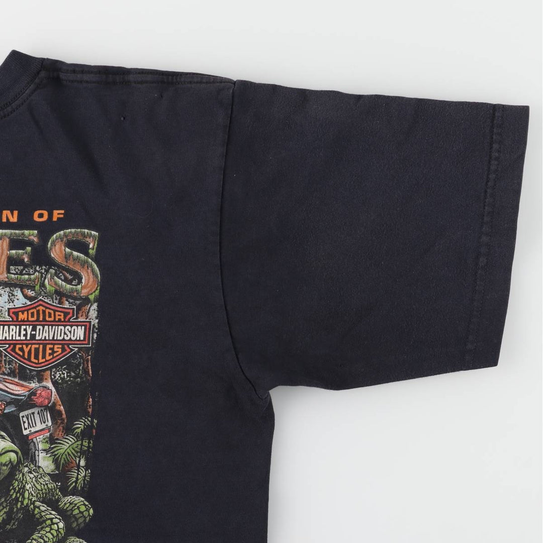 00'S Harley-Davidson Motorcycle Bike T-shirt Made in USA Men's L size cotton black type Vintage Second Hand