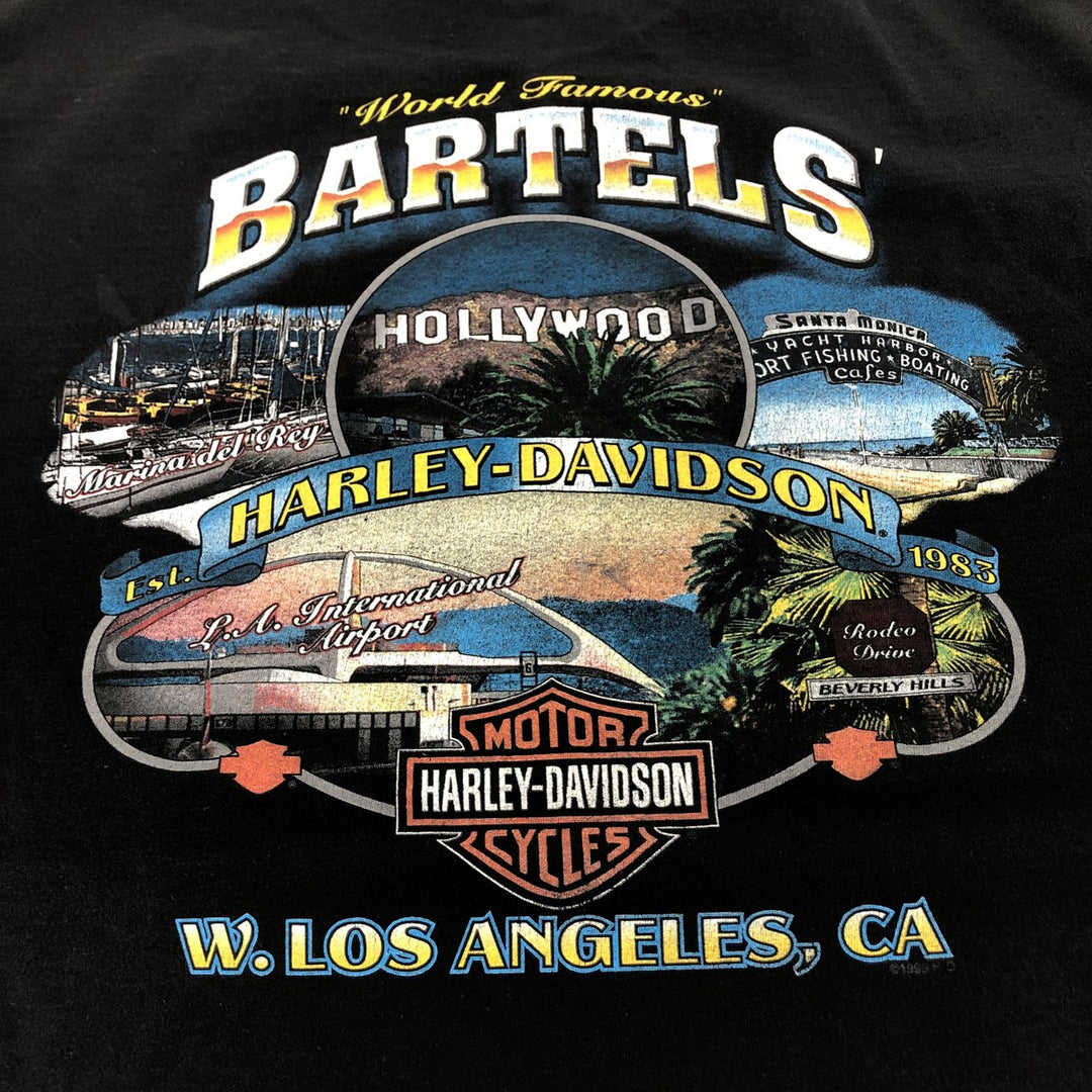Harley-Davidson Motorcycle Bike T-shirt, Men's Size L cotton black type Vintage Second Hand