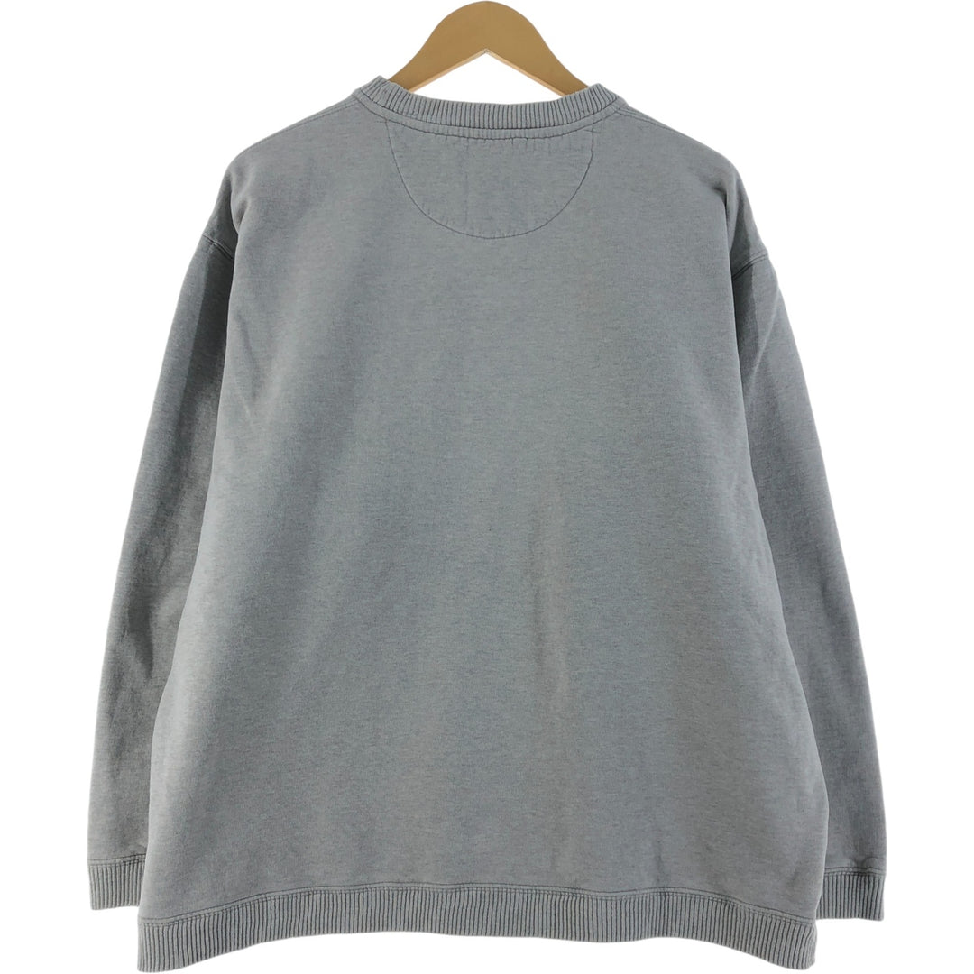 Eddie Bauer Flocked Print Logo Sweatshirt, Men's XL cotton gray type Vintage Second Hand