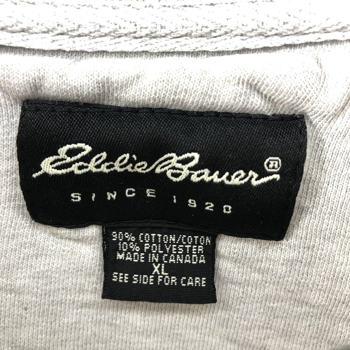 Eddie Bauer Flocked Print Logo Sweatshirt, Men's XL cotton gray type Vintage Second Hand