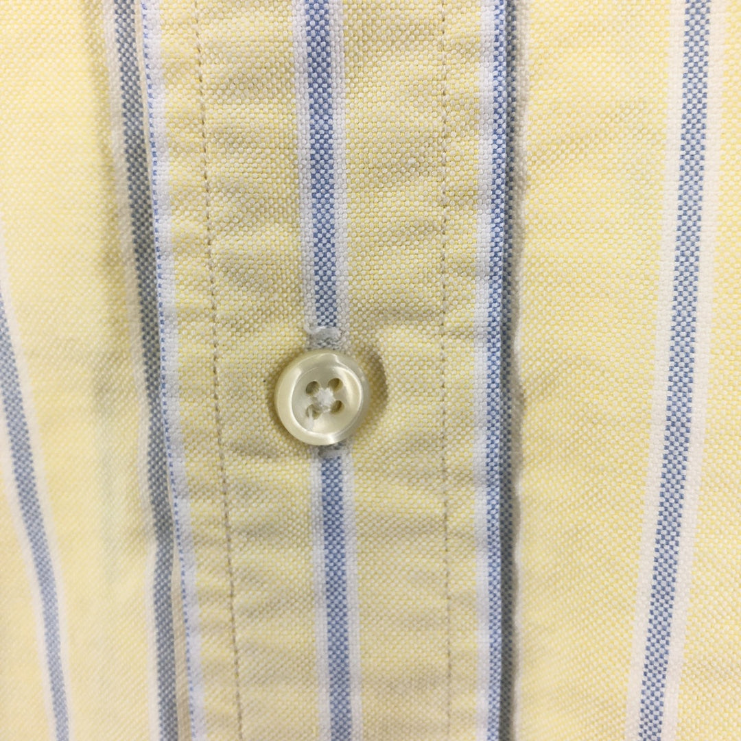 Ralph Lauren short sleeve button down striped shirt, men's size L, vintage cotton yellow type Vintage Second Hand