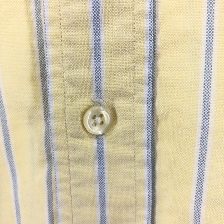 Ralph Lauren short sleeve button down striped shirt, men's size L, vintage cotton yellow type Vintage Second Hand