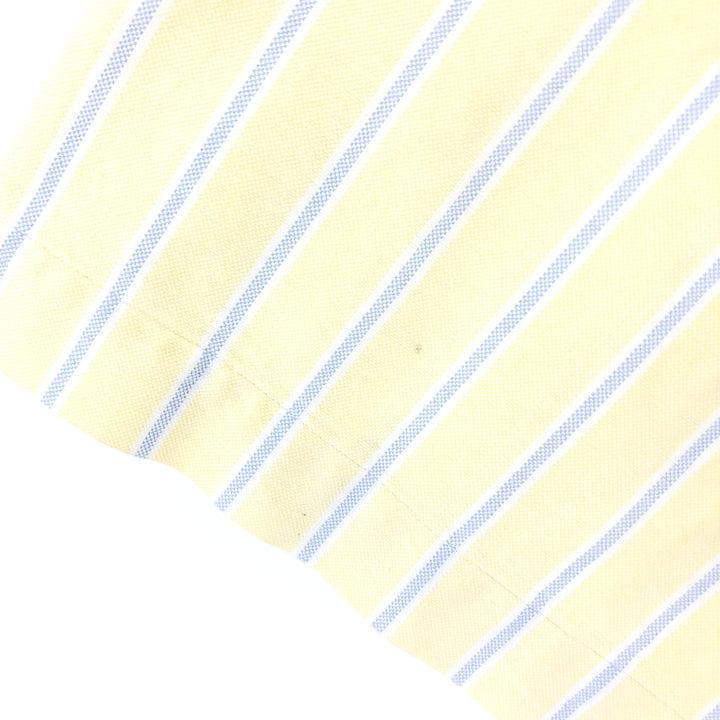 Ralph Lauren short sleeve button down striped shirt, men's size L, vintage cotton yellow type Vintage Second Hand
