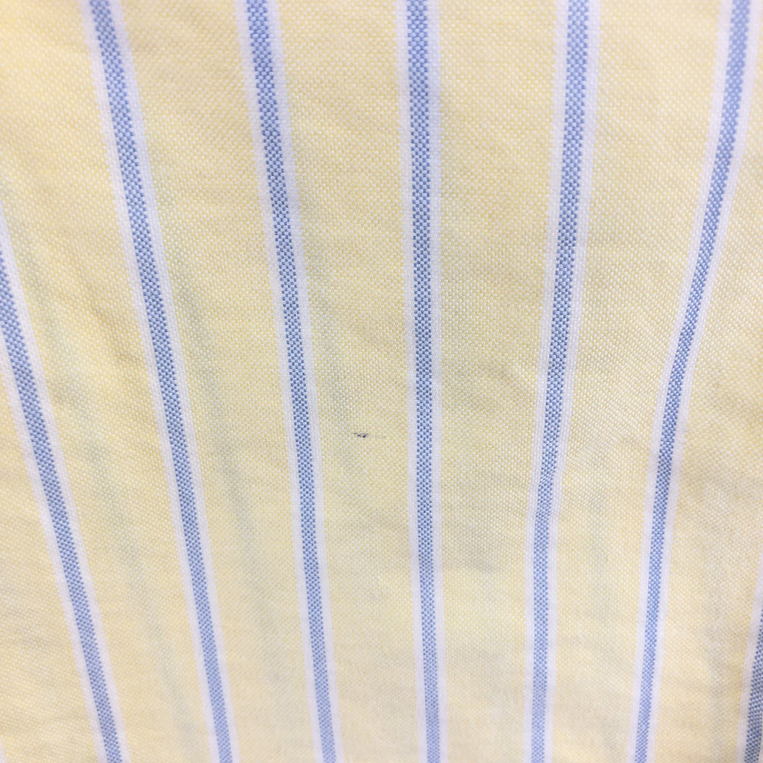 Ralph Lauren short sleeve button down striped shirt, men's size L, vintage cotton yellow type Vintage Second Hand