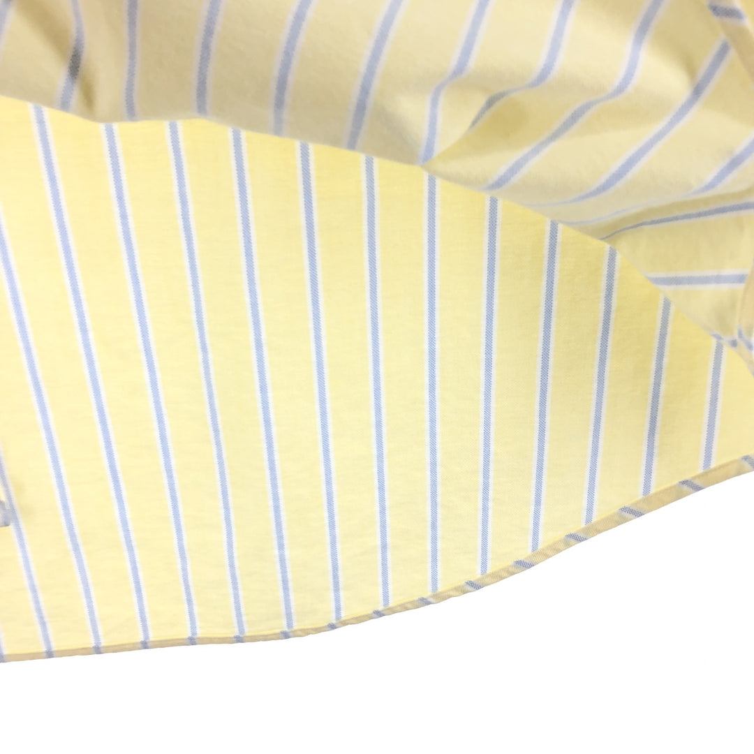 Ralph Lauren short sleeve button down striped shirt, men's size L, vintage cotton yellow type Vintage Second Hand