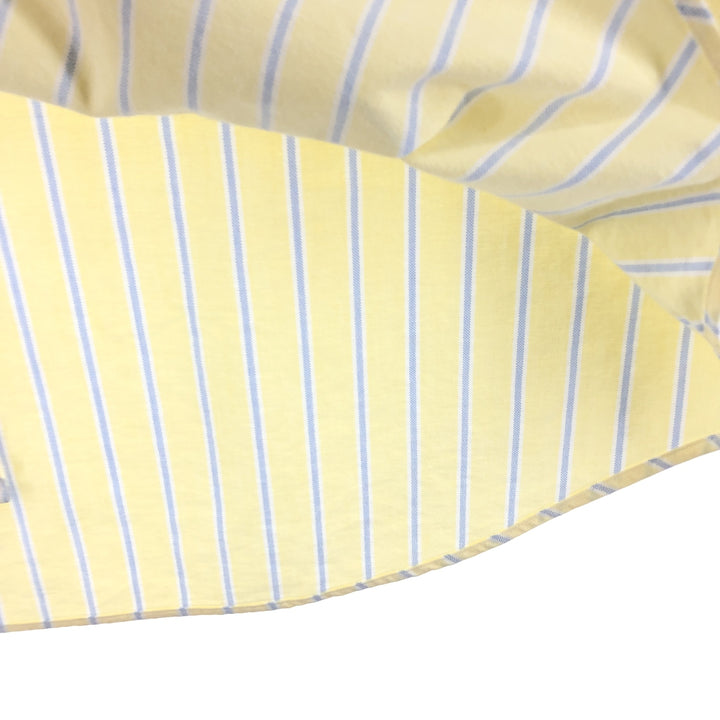Ralph Lauren short sleeve button down striped shirt, men's size L, vintage cotton yellow type Vintage Second Hand
