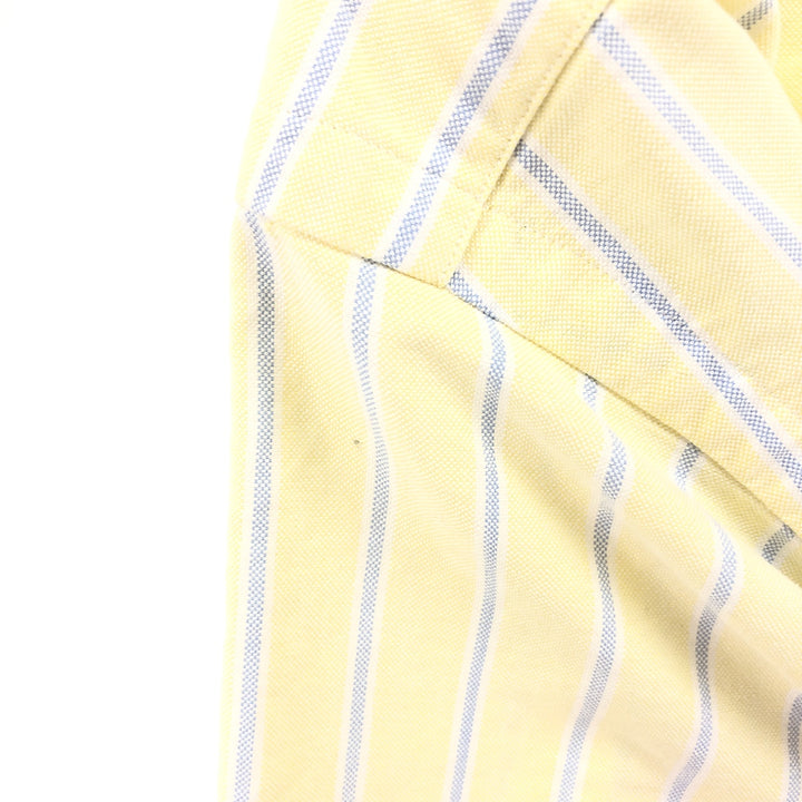 Ralph Lauren short sleeve button down striped shirt, men's size L, vintage cotton yellow type Vintage Second Hand