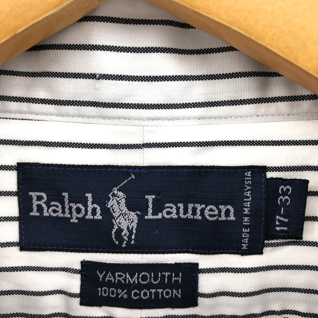 Ralph Lauren YARMOUTH Long Sleeve Button-Down Striped Shirt, Men's XL cotton black type Vintage Second Hand
