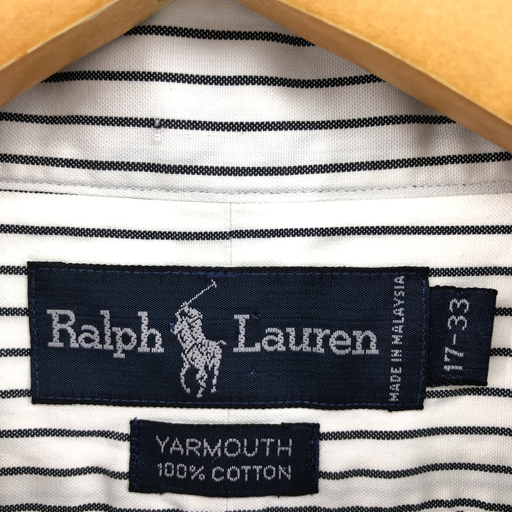 Ralph Lauren YARMOUTH Long Sleeve Button-Down Striped Shirt, Men's XL cotton black type Vintage Second Hand