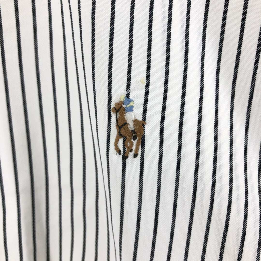 Ralph Lauren YARMOUTH Long Sleeve Button-Down Striped Shirt, Men's XL cotton black type Vintage Second Hand