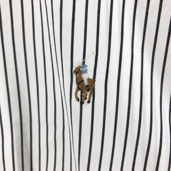 Ralph Lauren YARMOUTH Long Sleeve Button-Down Striped Shirt, Men's XL cotton black type Vintage Second Hand