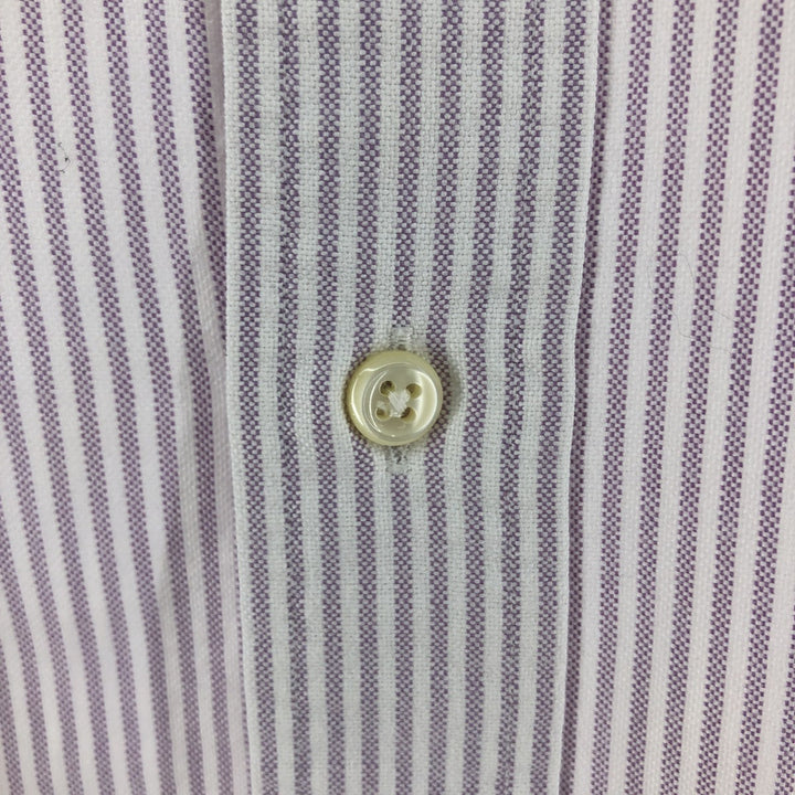 Ralph Lauren YARMOUTH Long Sleeve Button-Down Striped Shirt, Men's M Size cotton purple type Vintage Second Hand