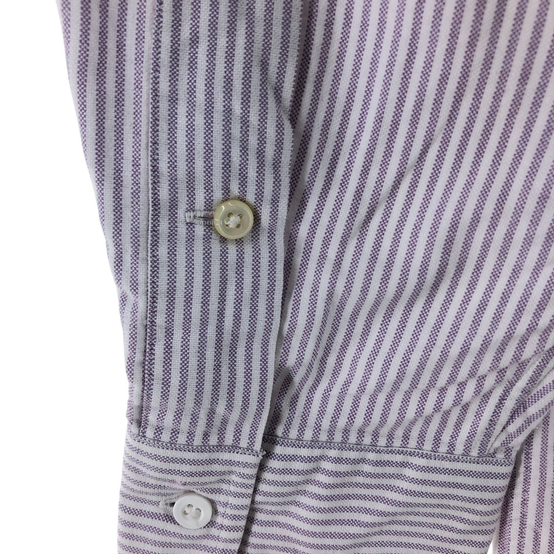Ralph Lauren YARMOUTH Long Sleeve Button-Down Striped Shirt, Men's M Size cotton purple type Vintage Second Hand