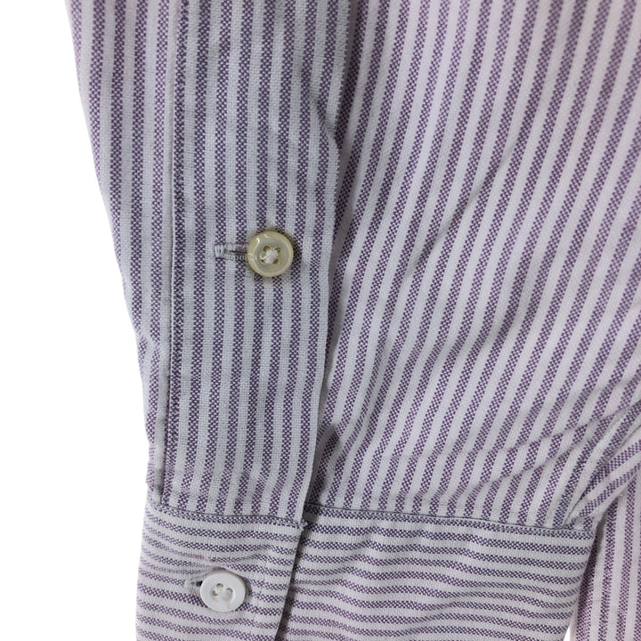 Ralph Lauren YARMOUTH Long Sleeve Button-Down Striped Shirt, Men's M Size cotton purple type Vintage Second Hand