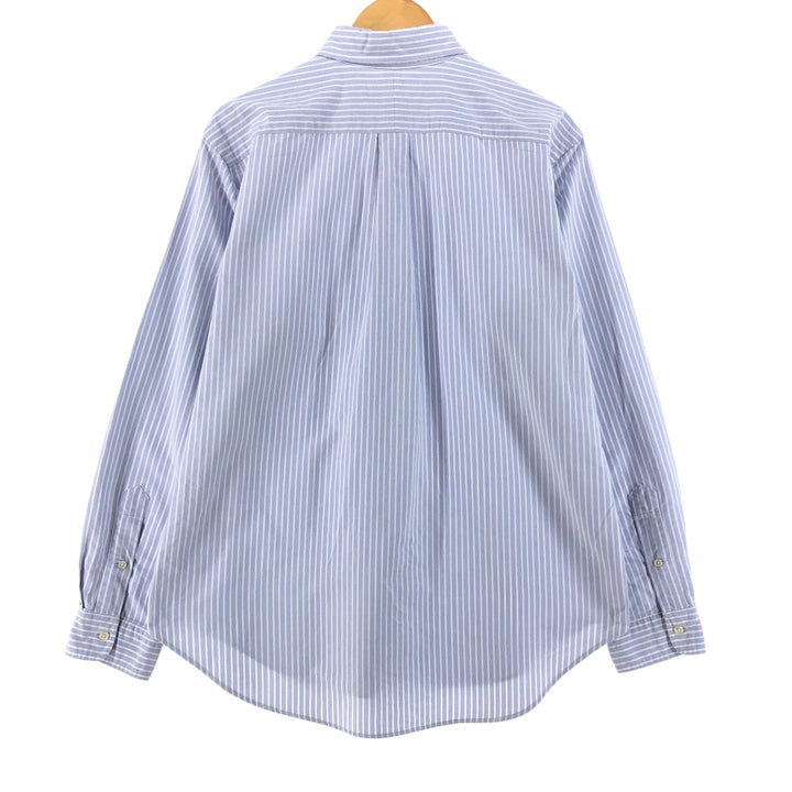 Ralph Lauren Classic Fit Long Sleeve Button Down Striped Shirt, Men's Size L cotton blue type Vintage Second Hand