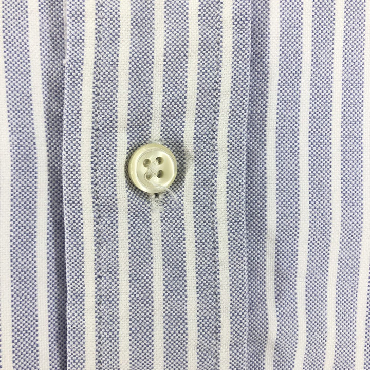 Ralph Lauren Classic Fit Long Sleeve Button Down Striped Shirt, Men's Size L cotton blue type Vintage Second Hand