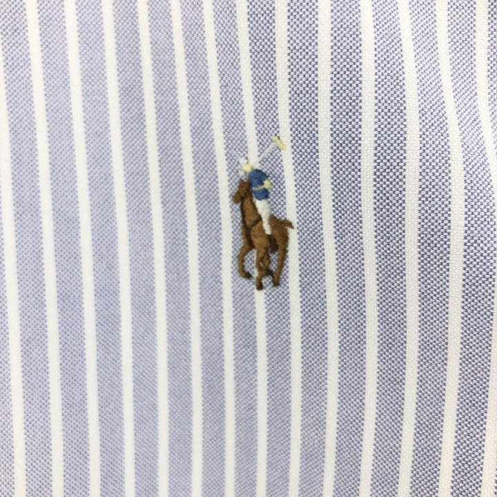 Ralph Lauren Classic Fit Long Sleeve Button Down Striped Shirt, Men's Size L cotton blue type Vintage Second Hand