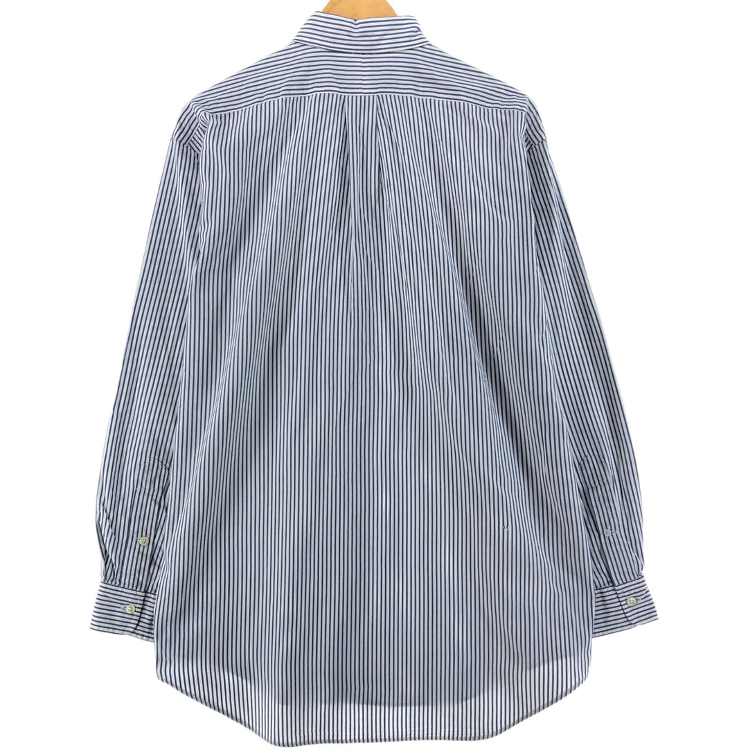 Ralph Lauren BLAIRE long sleeve button down striped shirt, men's size M cotton blue type Vintage Second Hand