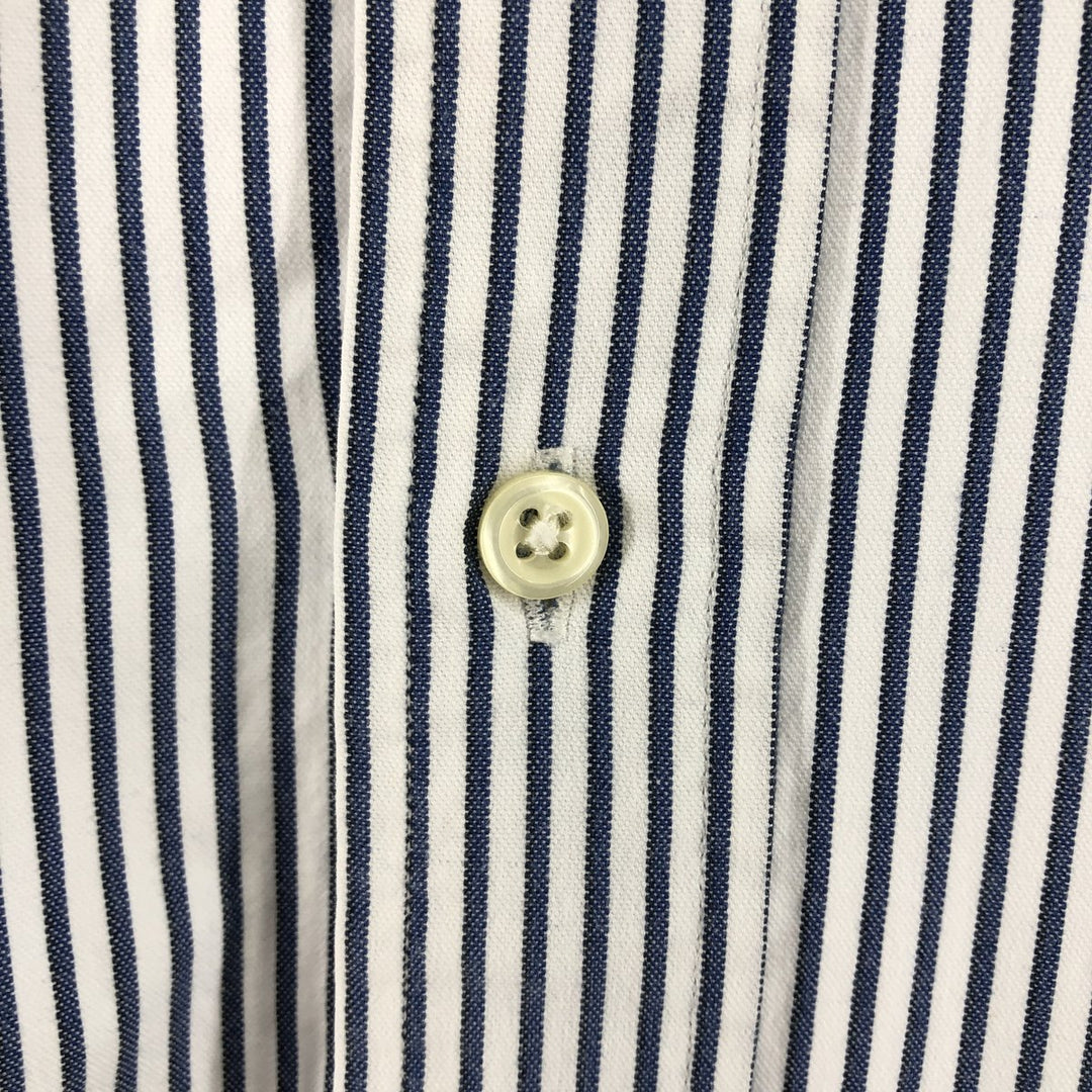 Ralph Lauren BLAIRE long sleeve button down striped shirt, men's size M cotton blue type Vintage Second Hand