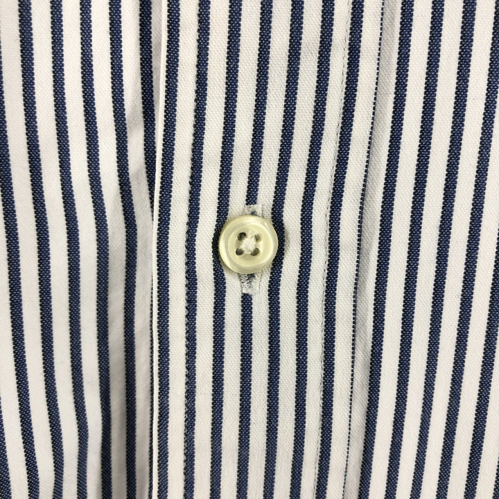 Ralph Lauren BLAIRE long sleeve button down striped shirt, men's size M cotton blue type Vintage Second Hand