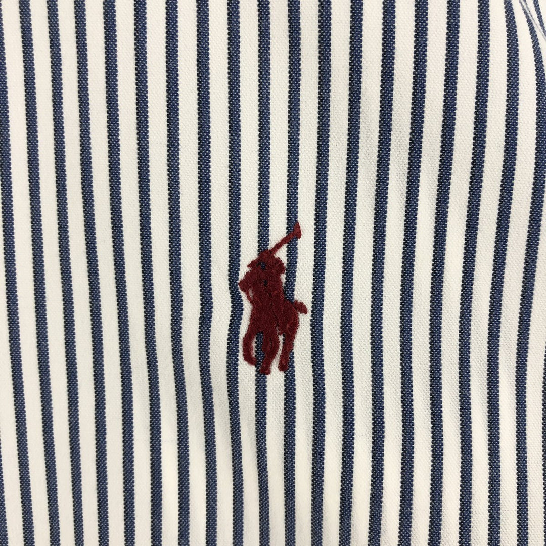 Ralph Lauren BLAIRE long sleeve button down striped shirt, men's size M cotton blue type Vintage Second Hand