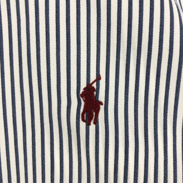 Ralph Lauren BLAIRE long sleeve button down striped shirt, men's size M cotton blue type Vintage Second Hand