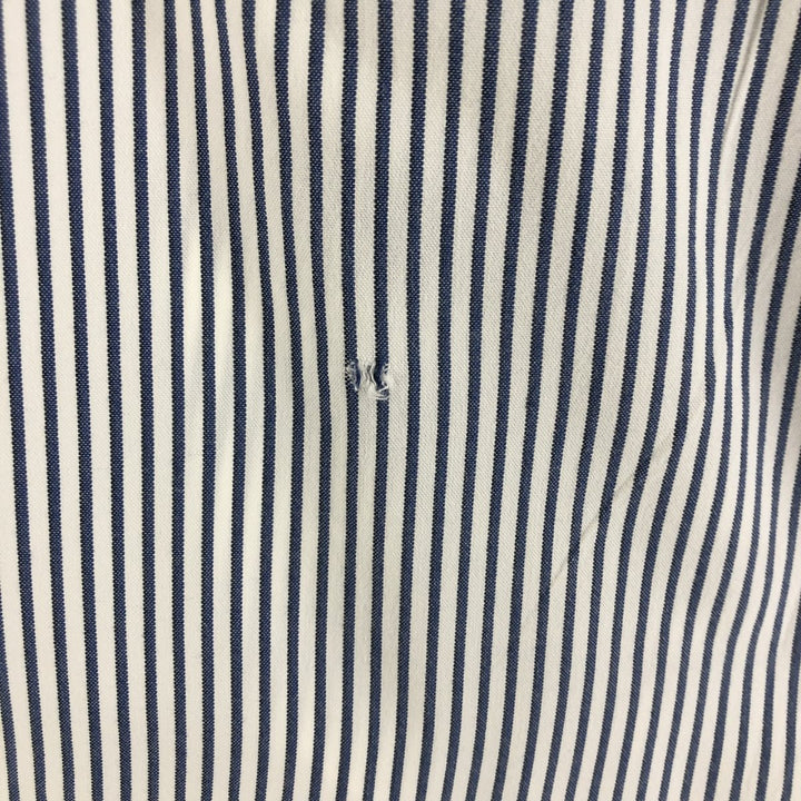 Ralph Lauren BLAIRE long sleeve button down striped shirt, men's size M cotton blue type Vintage Second Hand