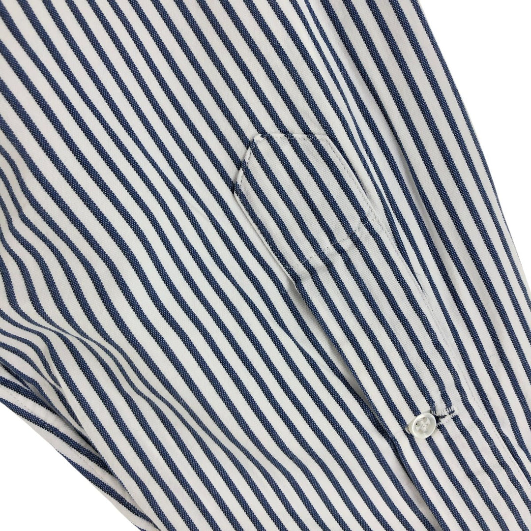 Ralph Lauren BLAIRE long sleeve button down striped shirt, men's size M cotton blue type Vintage Second Hand