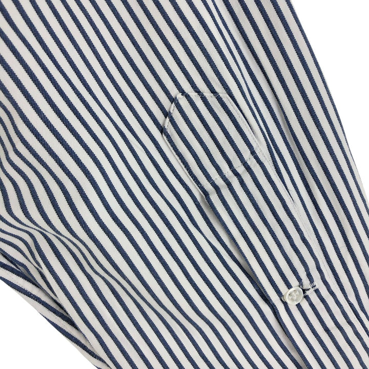 Ralph Lauren BLAIRE long sleeve button down striped shirt, men's size M cotton blue type Vintage Second Hand