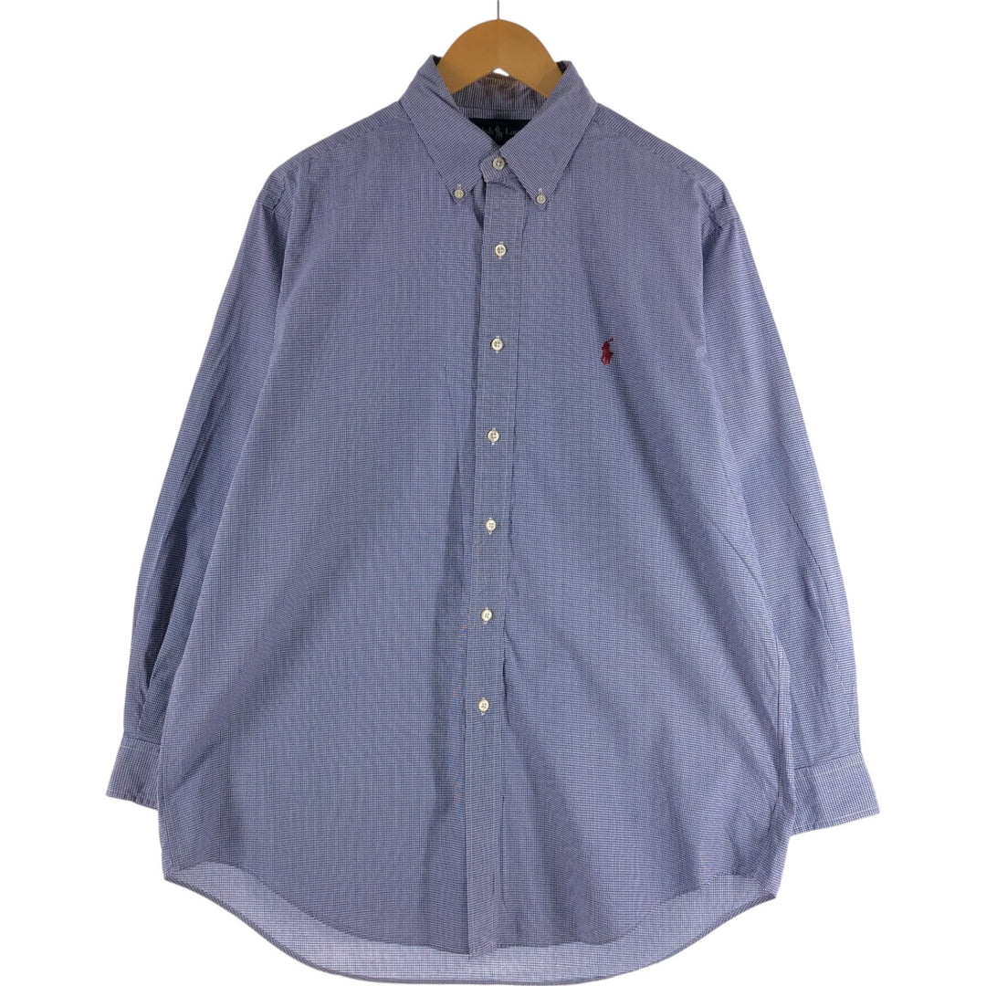 Ralph Lauren YARMOUTH Long Sleeve Button Down Check Shirt Men's XL cotton purple type Vintage Second Hand