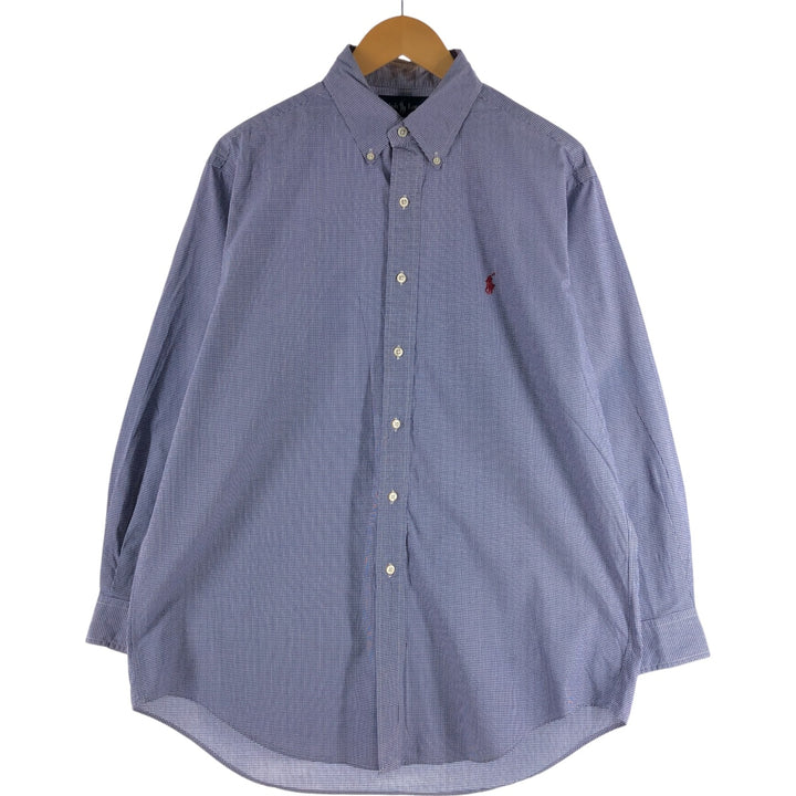 Ralph Lauren YARMOUTH Long Sleeve Button Down Check Shirt Men's XL cotton purple type Vintage Second Hand